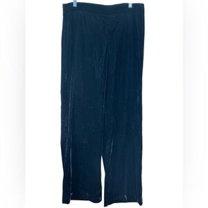 ZARA WOMAN VELOUR LOOK & FEEL BLACK PANTS W/ZIPPER SIZE LARGE NWOT